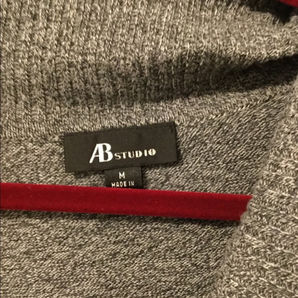 AB Studio Grey Sweater with Black Lace Insert - Picture 3 of 3